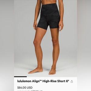 Lululemon Wunder Under 6” short, size 6